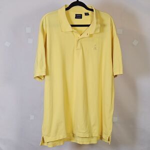 Men's IZOD Short Sleeve Silk Wash Polo Shirt XL Yellow 100% cotton